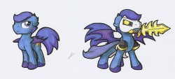 shootingstarsafterdark:  After seeing the Metaknight as a boss in a random Kirby game Let’s Play video on youtube, I felt like drawing AduroT&rsquo;s pony version. Just for fun and giggles. So, enjoy some random Kiba and that mysterious meta knight