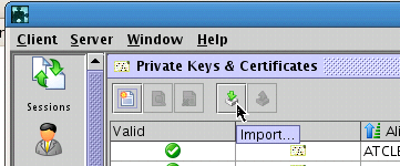 EXTOL Secure | Import Certificate screen shot