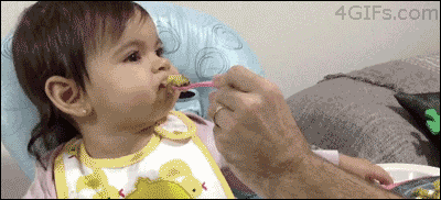 4gifs:  Getting a baby to eat vegetables. [video] 