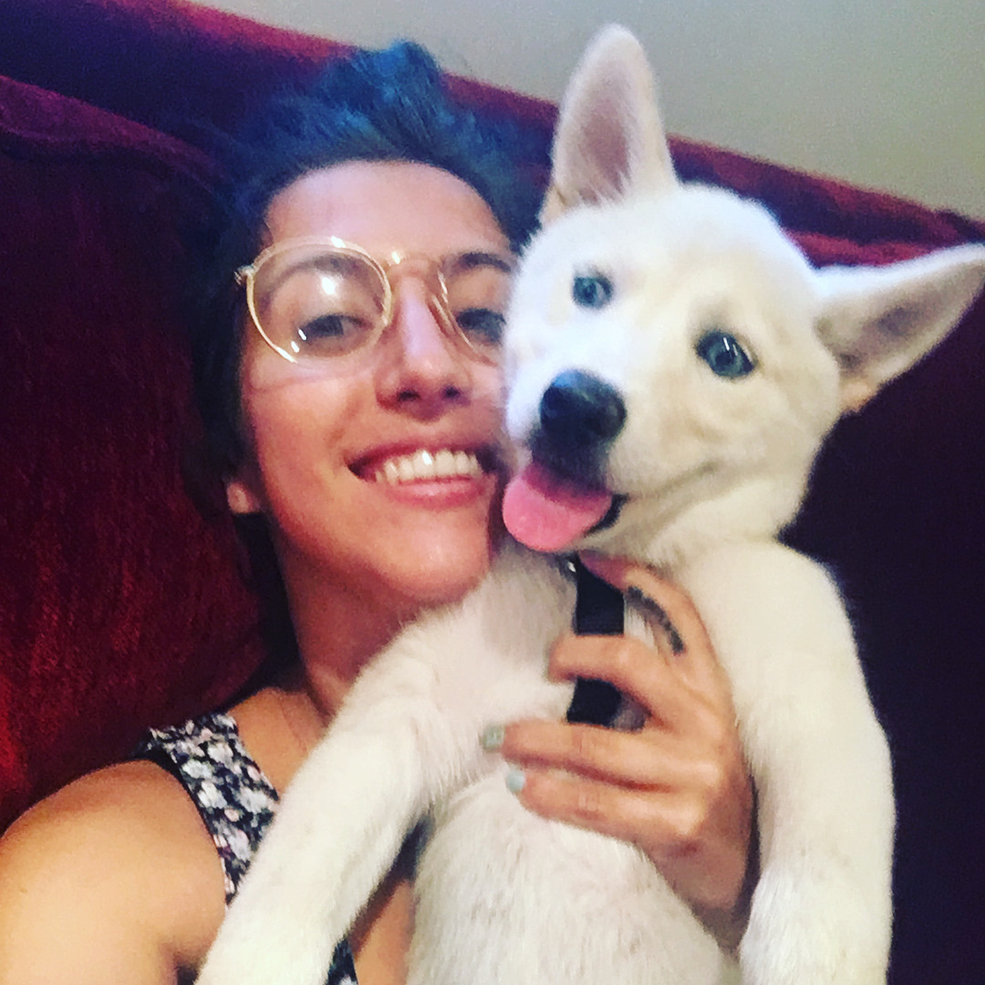 Tfw you try to take a photo with a puppy 