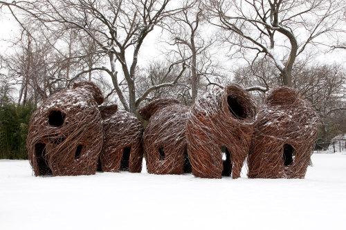 Patrick Dougherty (American, b. 1945, OK, USA) - 1: Spinoffs, 1990 (DeCordova Museum and Sculpture P