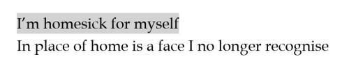 typewriter-worries: Do you ever suddenly find it strange to be yourself? In Place Of The Mirror is a