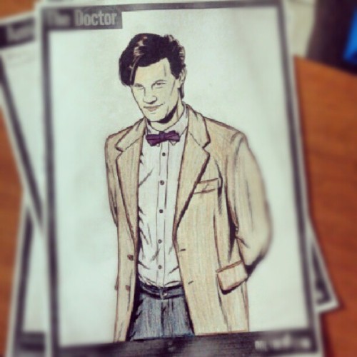 doctor who&lt;3  #DOCTOR #who #11th #mattsmith #picture #painting #drawing #bowtie #apalapachiya