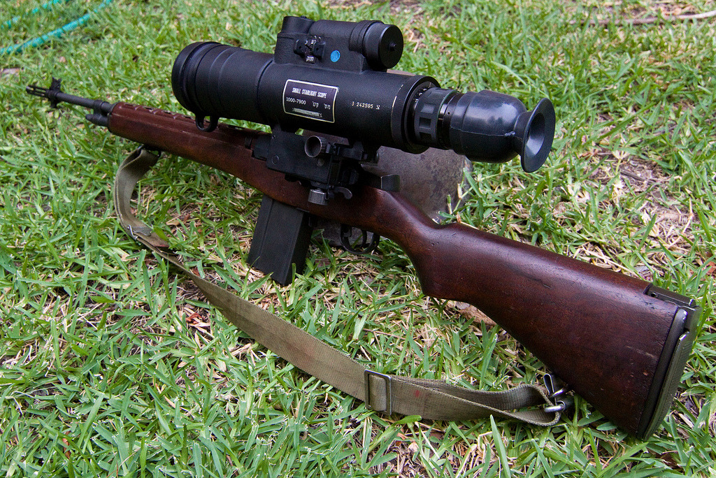 gunrunnerhell:  M14/M1ASort of a Vietnam-era style build, this M14 or M1A has an