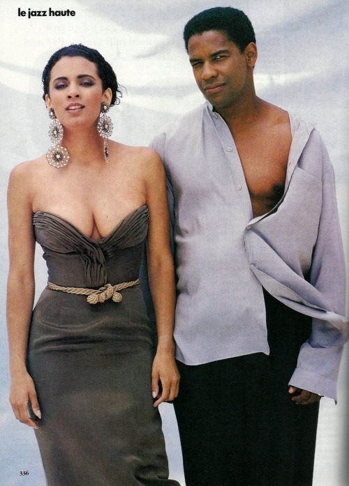 mariah-do-not-care-y:Denzel Washington and Cynda Williams by Patrick Demarchelier for Vogue US&