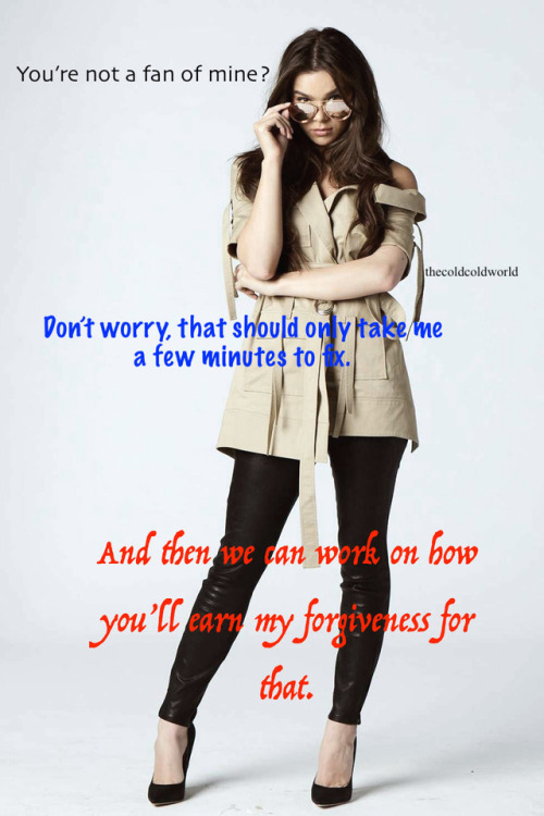 thecoldcoldworld:  Non-fans of Goddess Hailee don’t last long…(request)