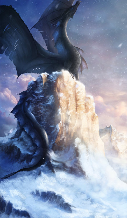 Icefyre the black dragon by Winterkeep 