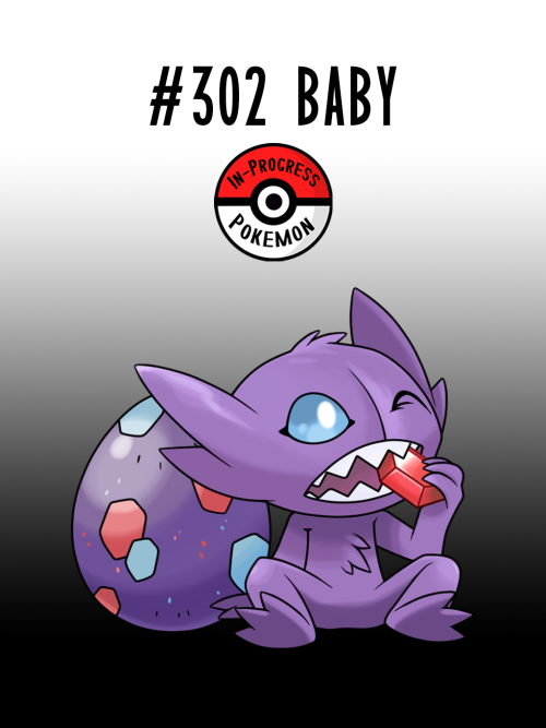 inprogresspokemon: #302 Baby - Sableye are nocturnal Pokemon that live in the dark reaches of caves 