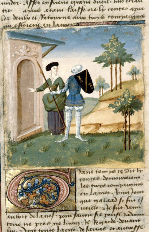 Illuminated romance manuscript “Tristan en prose”, made in France; Anjou or Maine, 1450-