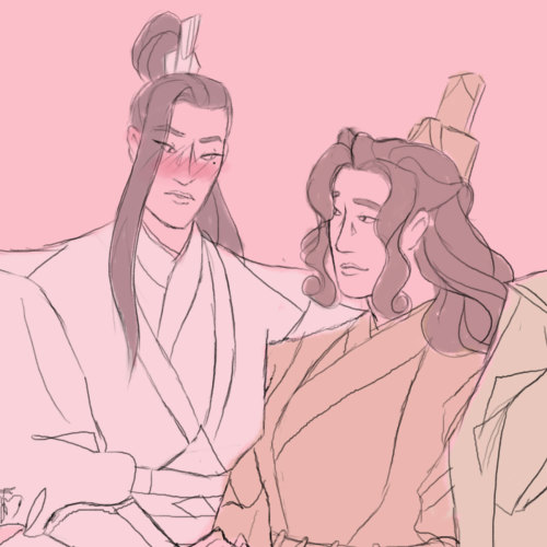 peakhusbands sitting together bc lap sitting? good. flushed liu qingge? even better. infatuated yue 