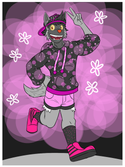 Pawl’s Cuteness PosterThis one was fun to come up with since it’s a bit more of a cute-punk vibe with the oversized hoodie and black/pink combo.