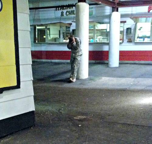 ginandgunpowder:  miathewished4:  stunningpicture:  PTSD article about Civil War Vets reminded me of a picture I took a few years back. Shell shocked soldier hiding at a fireworks show.  I’m sorry  Jesus Christ
