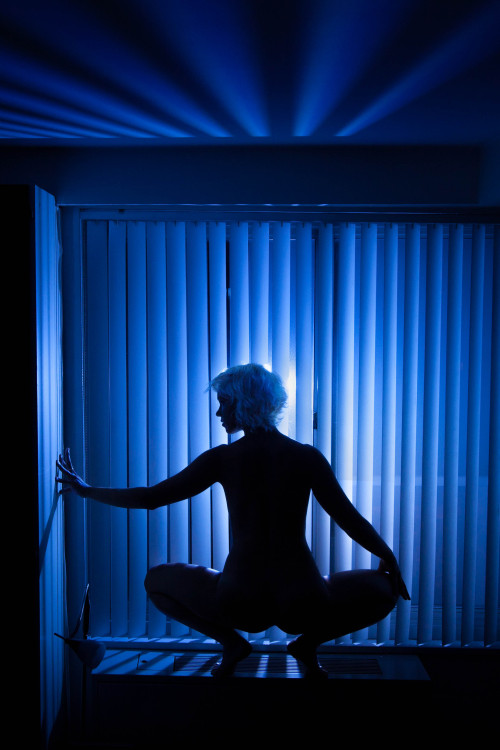 Latest shoot for my Projection Nudes project.  November, 2013.  Integrating a bit of gelled flash as