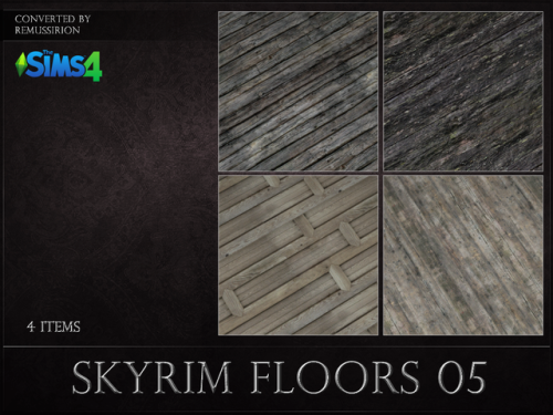 remussirion:Converted a bunch of skyrim floors for Sims4! They’re for private use only, so I w