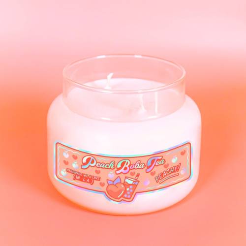  Peach Boba Tea Scented Cute Candle // SUGARJUJU