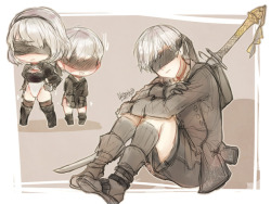 weiss-knight: Doodle NieR:Automata <3