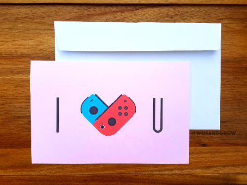 Happy February! Here’s one of three Switch themed Valentine’s Day cards for sale in my shop.