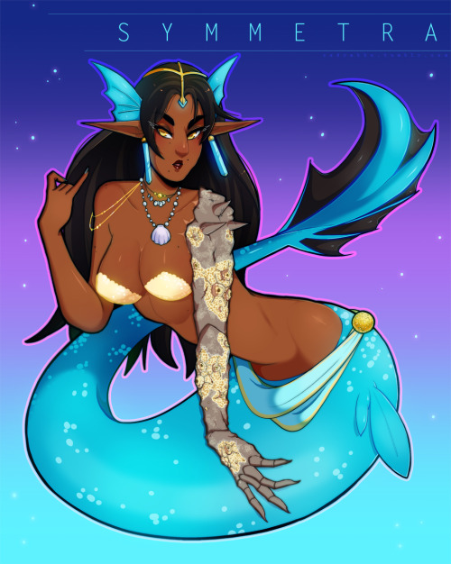 redrabbu:A mermaid Symmetra for @milkcubusss!!! O oO <3 <3 <3