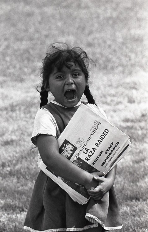 A Young Chicanita Hawks La Raza Newspapers at the Poor People’s Campaign, 1968Maria Varela