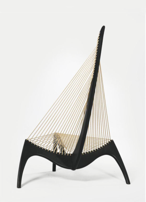 Jorgen Hovelskov, Harp chair, 1968. Christensen &amp; Larsen/DK. Inspired by a viking ship.