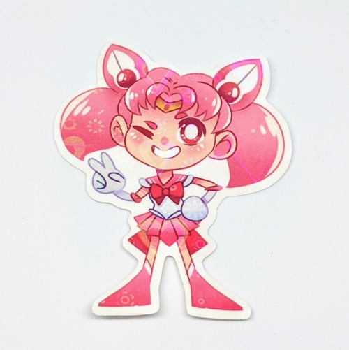 drawntildawn:I made some Sailor Moon holographic stickers!They have a heart and starburst holo effec