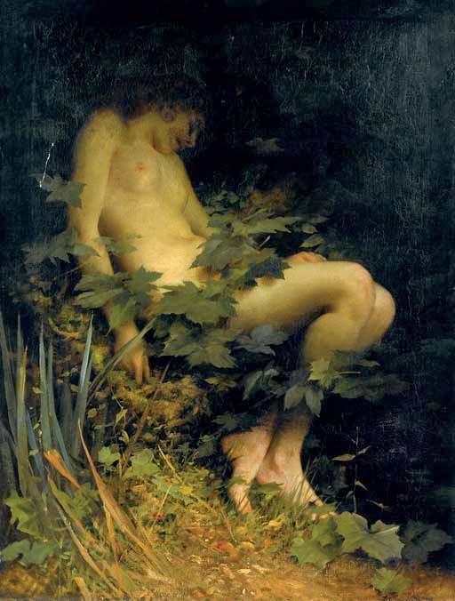 pre-raphaelisme:  The Nest of the Dryad by Thomas Kennington. 