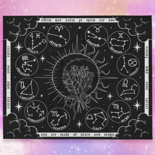 The Celestial Magic throw blanket is now available on my etsy ✨ a celestial,magical print featuring 