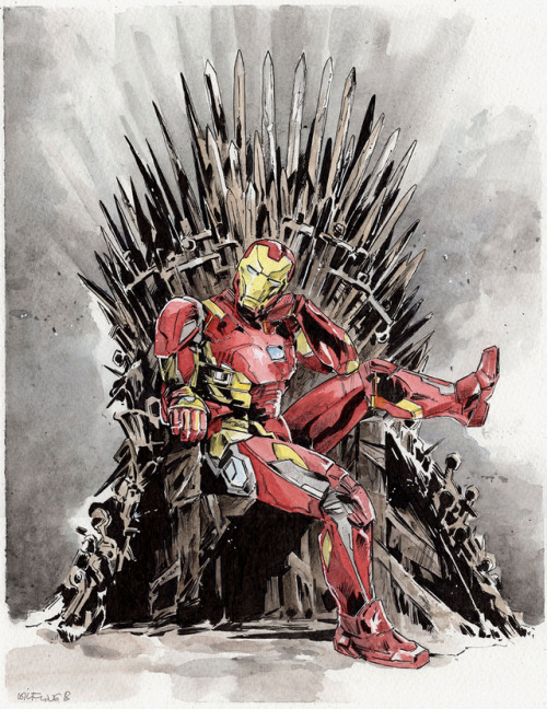 thewilfling: My friend commissioned me to draw a Stark sitting on iron throne. Hope I understood it 