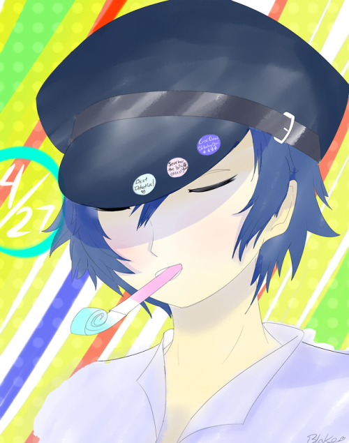 happy birthday naoto!!i had to draw her for her birthday bc shes my favorite character from p4!!shes