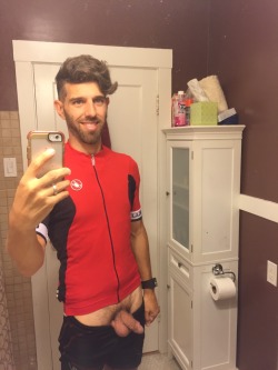 juansinpantalones:  Bike duds and cock!