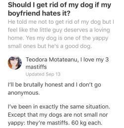 geardrops:  hmsindecision:  feeltheberd:  im crying  Do you know how many dogs I’ve met that get scared or anxious around men because in their previous home men hit them? A lot, and they are very protective of the women who have adopted them now. Men