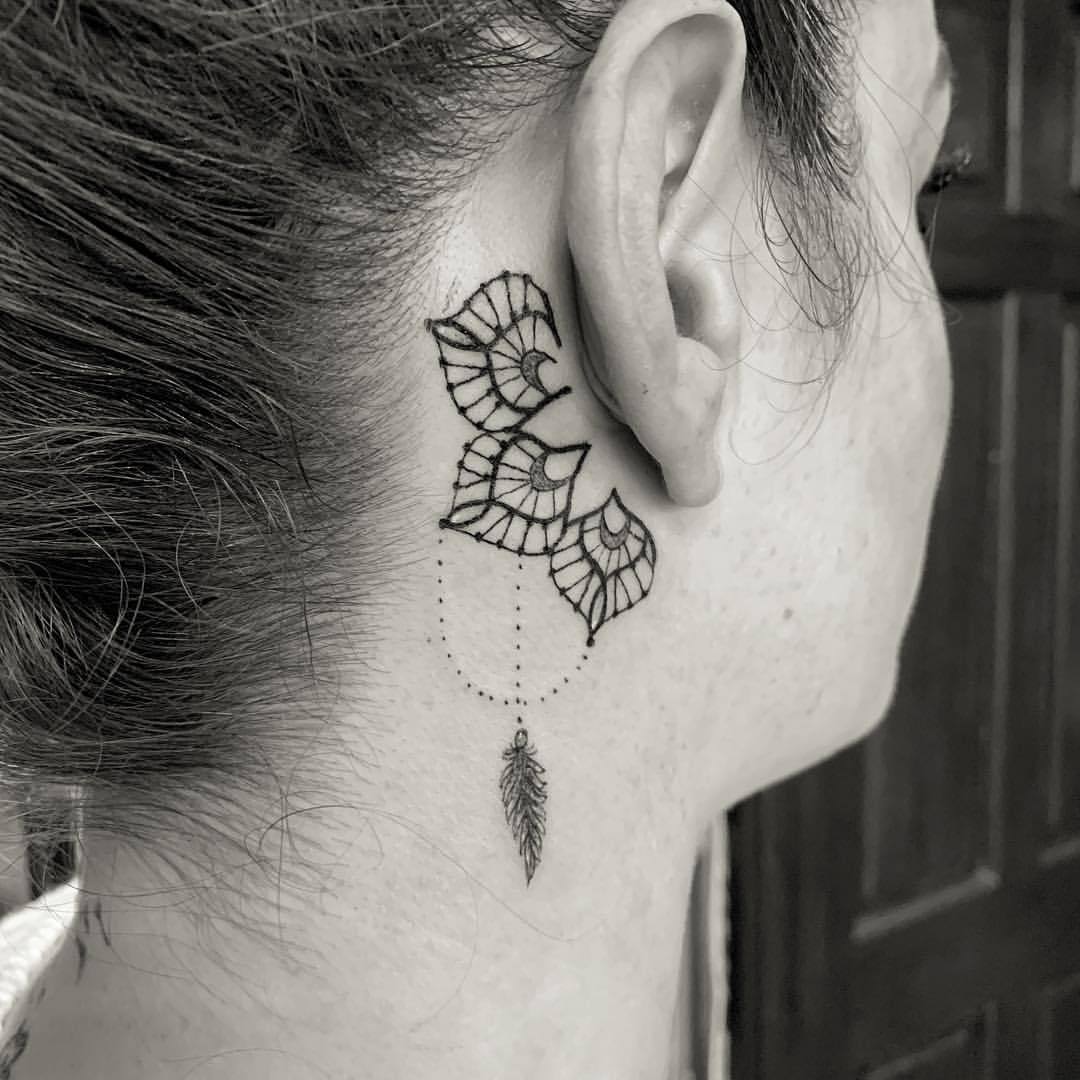 mandala behind ear tattooTikTok Search