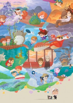 dotcore:  Miyazaki Fresco.by Mikaël Aguirre. Available on Redbubble.