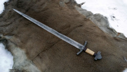 fightsteelwithfire:  A viking sword I forged for a customer. The blade is type 6. Guard and pommel my design. Scabbard is on it’s way too. 