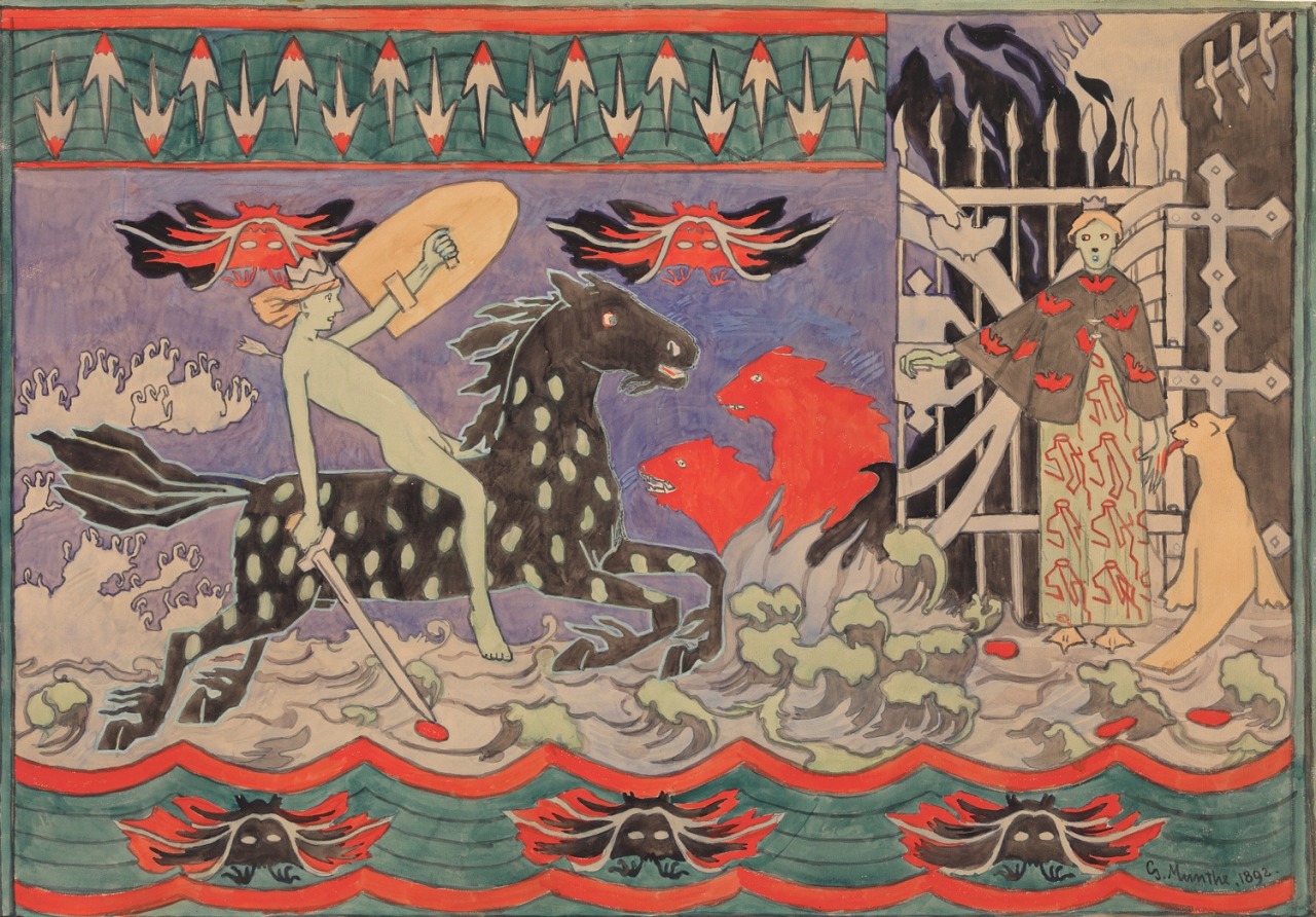 enchantedbook: Hellhesten (The Hell Horse), 1892by Norwegian painter and illustrator Gerhard Munthe