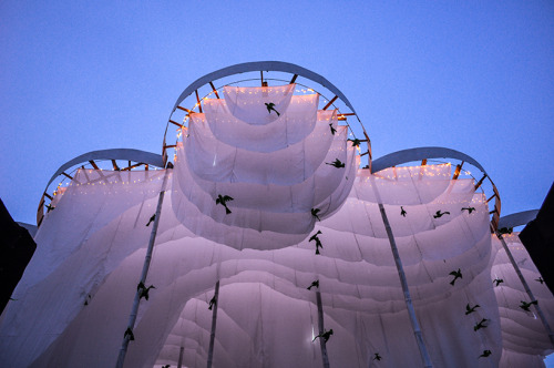 PAVILION OF CANOPIES / Abin Design StudioBuilt for a religious festival of a tribal community west o