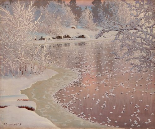 thunderstruck9:Gustaf Fjaestad (Swedish, 1868-1948), Winter Landscape, 1925. Oil on canvas, 94 x 103