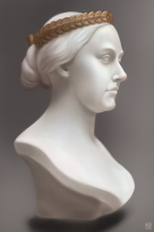 trying to get over my art block with a study of a marble bust from Jenn Ravenna’s masters stud