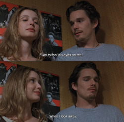 anamorphosis-and-isolate:— Before Sunrise (1995)Celine: I like to feel his eyes on me…when I look away.