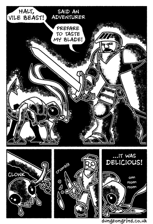 dungeongrind: The Very Hungry Rust Monster is a mini-comic I made a few years back. I’ve seen 