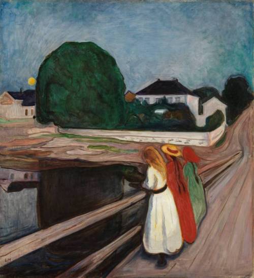 Muchachas en el puente por Edvard Munch, 1901.