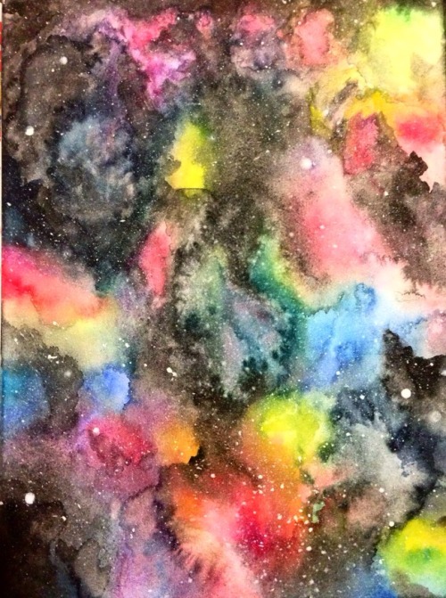 ‘Rainbow Galaxy’ water colour A3 by Haylee Lawrence