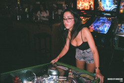 Drivenbyboredom:  Important Photos Of April Playing Pinball. - Driven By Boredom