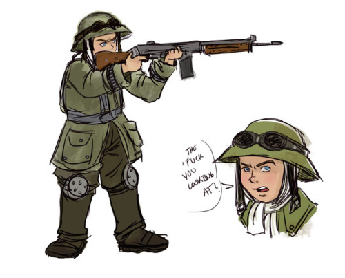 of-devils-and-drawings:Sketchy baby MacCready. God, I can’t draw weapons…Requested by @