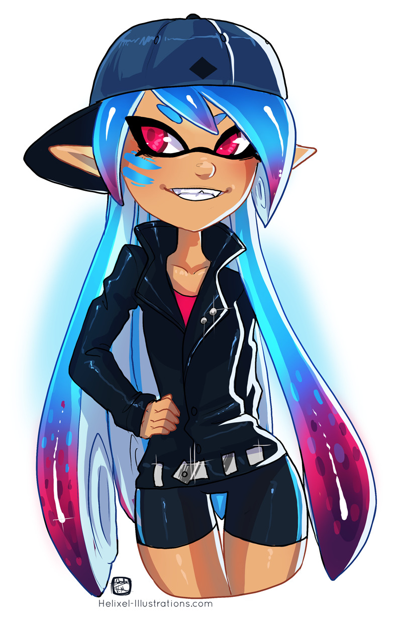 helixel:  Doodle of my squid kid. I’m in too deep. My NNID is Helixel if anyone
