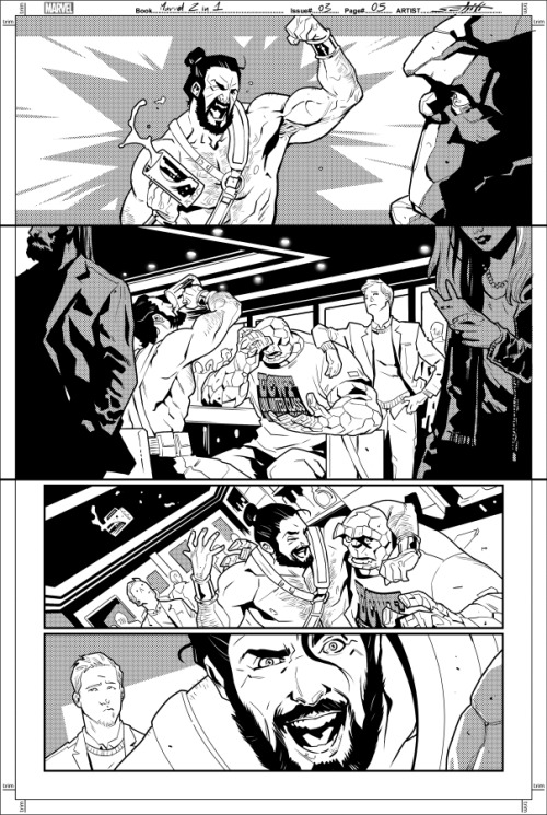Marvel 2 In One #03 black and white pages. The book (by Chip Zdarsky, Frank Martin and me) is O
