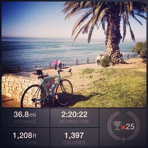 trainingontwowheels:  We stopped up at the whale watching spot in PV on our ride today. No whales. W