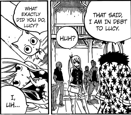 awesomewweus:  Honestly these two couples are rubbing off each other  Like Juvia is stripping in PUBLIC before she would wear a thick coat   Lucy has that Natsu face when he tries to remember something