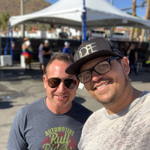 Celebrate with us at Palm Springs Pride! Cruising the festival with my Bestie @craig_williams #pspri