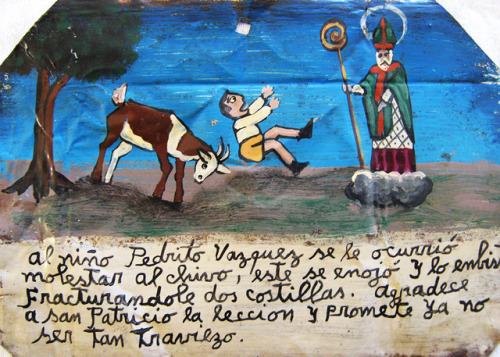 ithankthevirgin:The boy Pedrito Vazquez decided to tease the goat. The goat got angry, hit the boy a